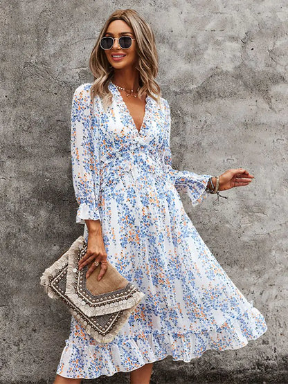 Fashion Long Sleeve Midi Dress