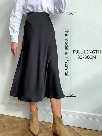 High Waisted Silk Skirt - thriftybridal