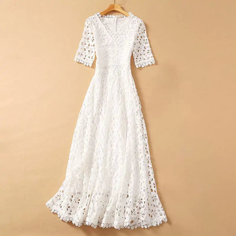 Eyelet White Coastal Dress - thriftybridal