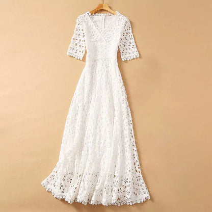 Eyelet White Coastal Dress - thriftybridal